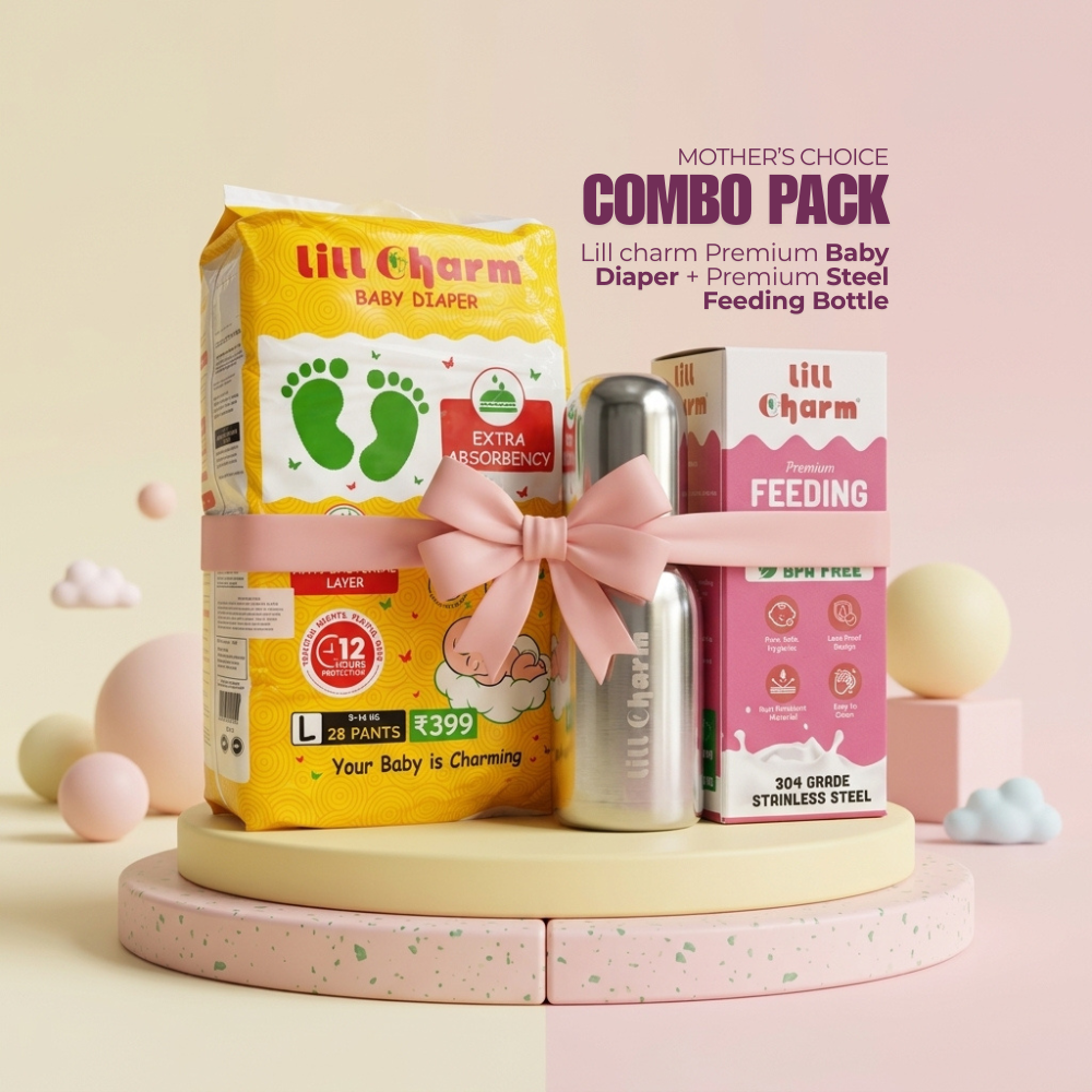 Premium Diaper Combo Pack with Stainless Steel Feeding Bottle