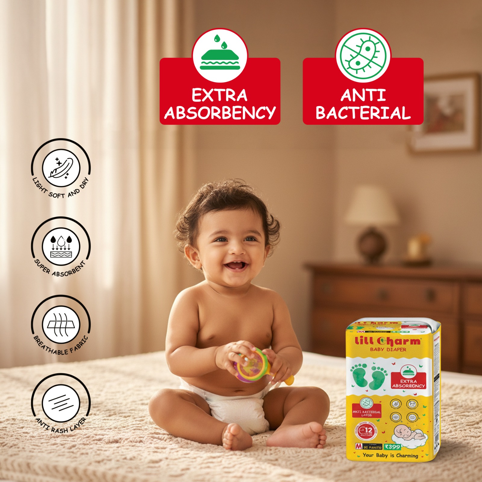 Premium LillCharm Baby Diapers