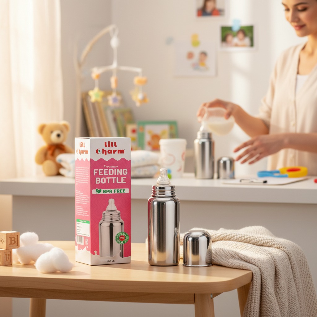 Premium Diaper Combo Pack with Stainless Steel Feeding Bottle